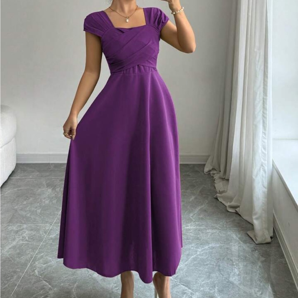 Shein Purple wrap midi dress